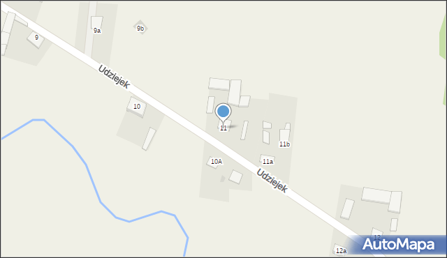 Udziejek, Udziejek, 11, mapa Udziejek