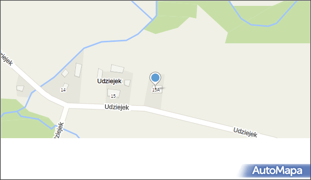 Udziejek, Udziejek, 15A, mapa Udziejek