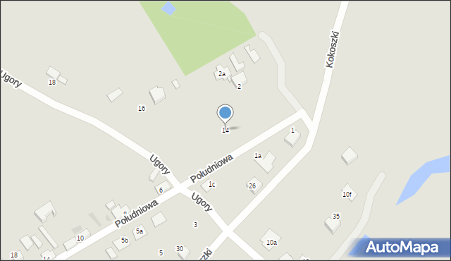 Gniezno, Ugory, 14, mapa Gniezna