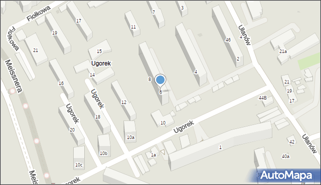 Kraków, Ugorek, 6, mapa Krakowa