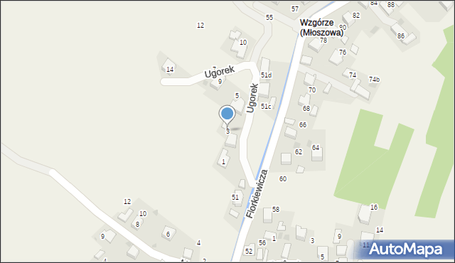 Młoszowa, Ugorek, 3, mapa Młoszowa