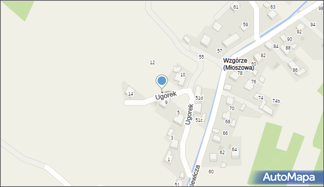 Młoszowa, Ugorek, 7, mapa Młoszowa