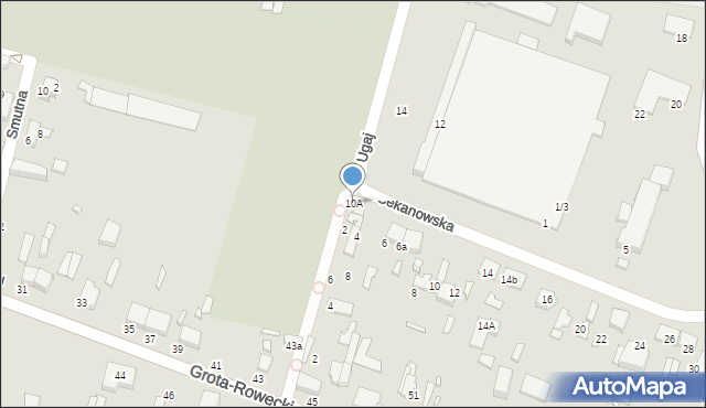 Tomaszów Mazowiecki, Ugaj, 10A, mapa Tomaszów Mazowiecki