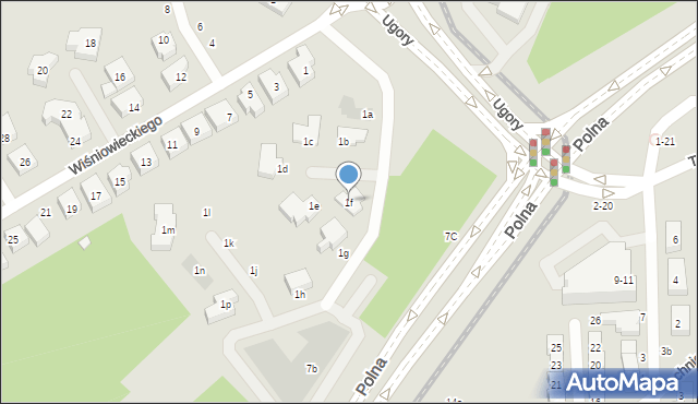 Toruń, Ugory, 1f, mapa Torunia