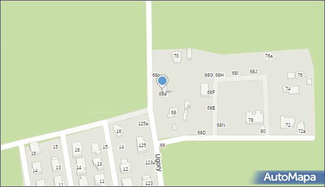 Toruń, Ugory, 68a, mapa Torunia