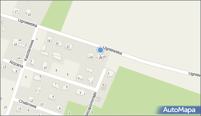 Ugniewo, Ugniewska, 26, mapa Ugniewo