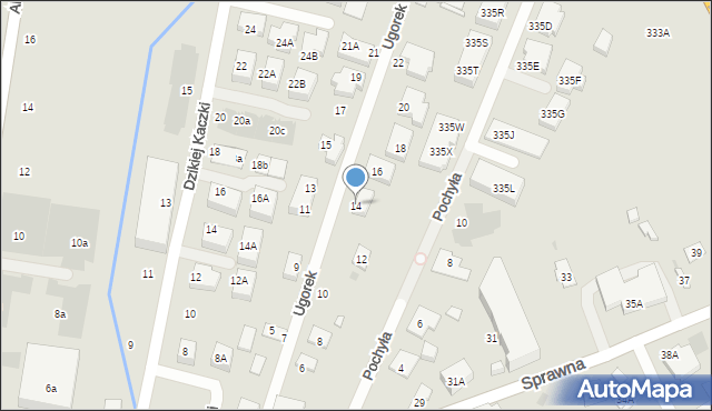 Warszawa, Ugorek, 14, mapa Warszawy