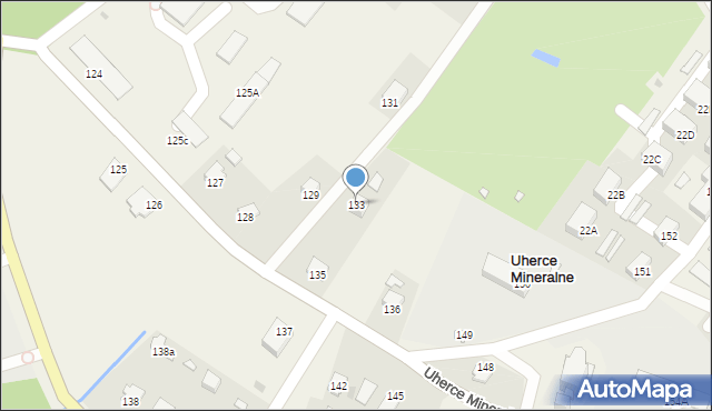 Uherce Mineralne, Uherce Mineralne, 133, mapa Uherce Mineralne