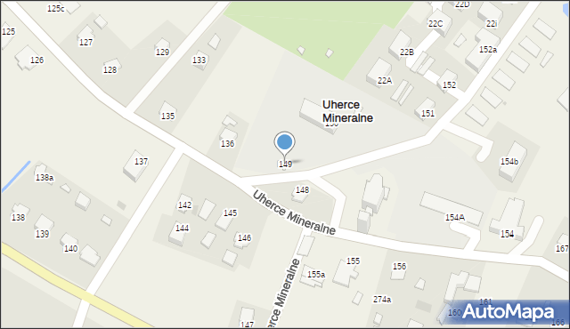 Uherce Mineralne, Uherce Mineralne, 149, mapa Uherce Mineralne