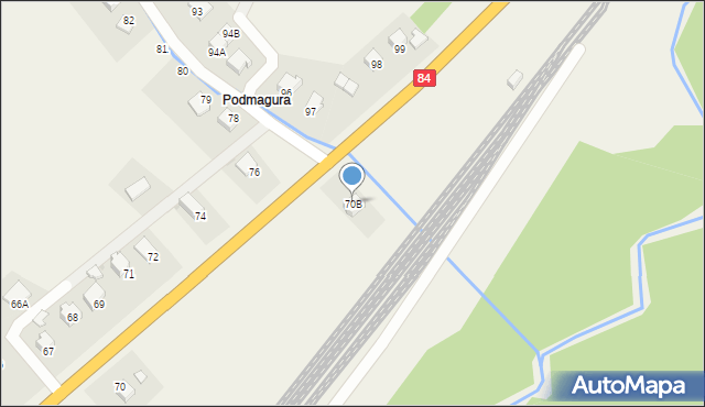 Uherce Mineralne, Uherce Mineralne, 70B, mapa Uherce Mineralne