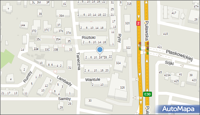 Warszawa, Uhrocie, 14, mapa Warszawy