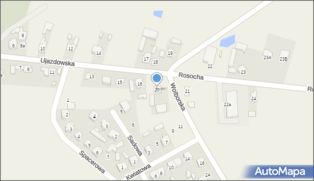 Będków, Ujazdowska, 20, mapa Będków