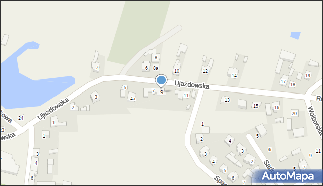 Będków, Ujazdowska, 9, mapa Będków
