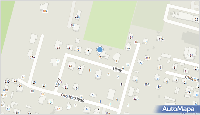 Biała Podlaska, Ujmy Franciszka, 5, mapa Białej Podlaskiej