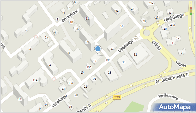 Bydgoszcz, Ujejskiego Kornela, 19c, mapa Bydgoszczy