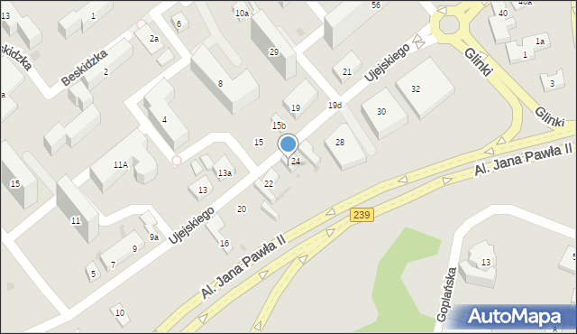 Bydgoszcz, Ujejskiego Kornela, 24a, mapa Bydgoszczy