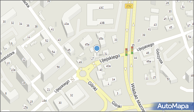 Bydgoszcz, Ujejskiego Kornela, 27a, mapa Bydgoszczy