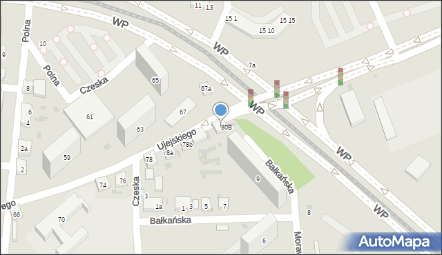 Bydgoszcz, Ujejskiego Kornela, 80a, mapa Bydgoszczy