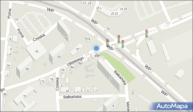 Bydgoszcz, Ujejskiego Kornela, 80B, mapa Bydgoszczy