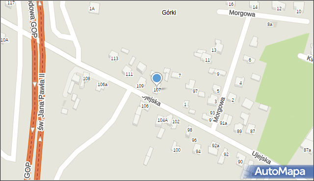 Dąbrowa Górnicza, Ujejska, 107, mapa Dąbrowa Górnicza