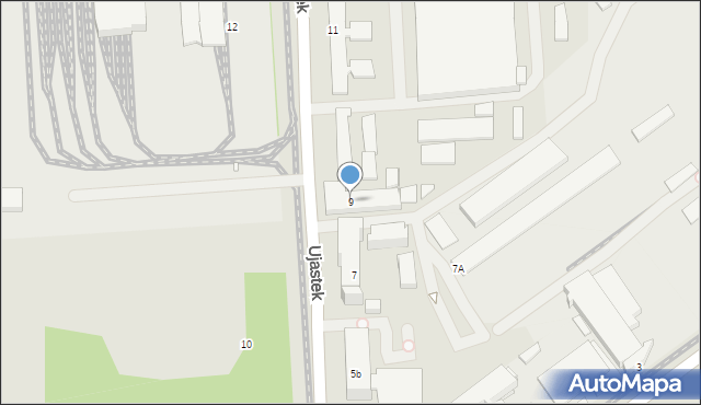 Kraków, Ujastek, 9, mapa Krakowa