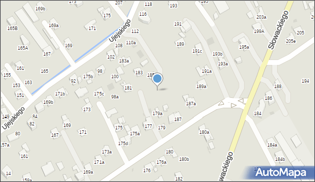 Myślenice, Ujejskiego Kornela, 110d, mapa Myślenice