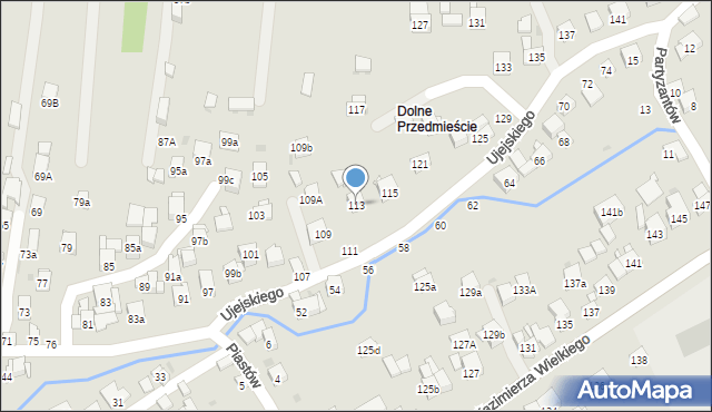 Myślenice, Ujejskiego Kornela, 113, mapa Myślenice