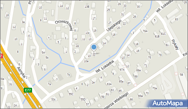 Myślenice, Ujejskiego Kornela, 12, mapa Myślenice