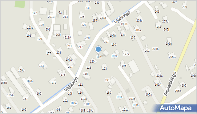 Myślenice, Ujejskiego Kornela, 122, mapa Myślenice