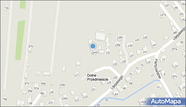 Myślenice, Ujejskiego Kornela, 127, mapa Myślenice