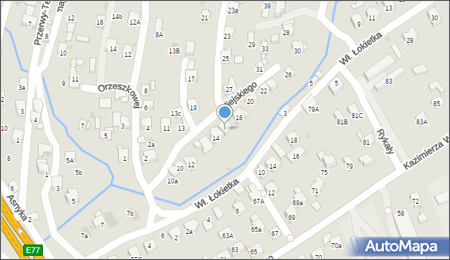 Myślenice, Ujejskiego Kornela, 16, mapa Myślenice