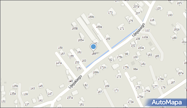 Myślenice, Ujejskiego Kornela, 165, mapa Myślenice