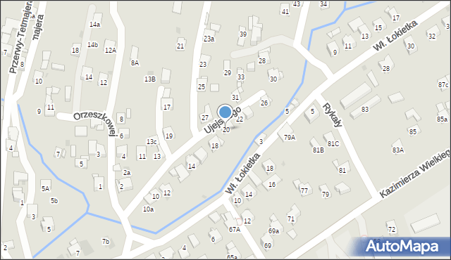 Myślenice, Ujejskiego Kornela, 20, mapa Myślenice