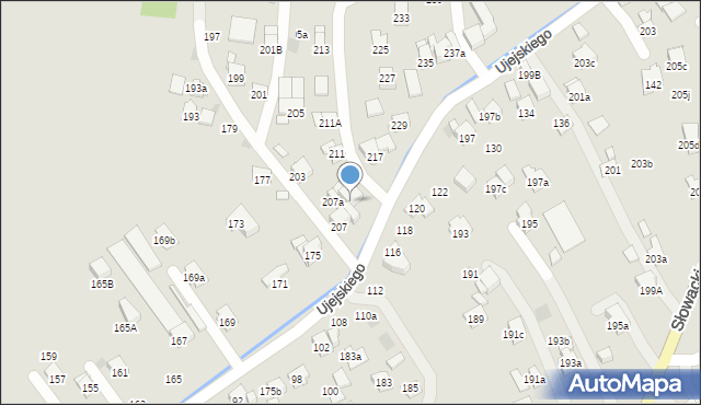 Myślenice, Ujejskiego Kornela, 209, mapa Myślenice