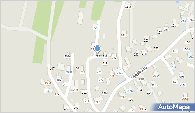 Myślenice, Ujejskiego Kornela, 223, mapa Myślenice