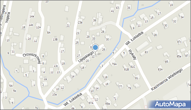 Myślenice, Ujejskiego Kornela, 24, mapa Myślenice