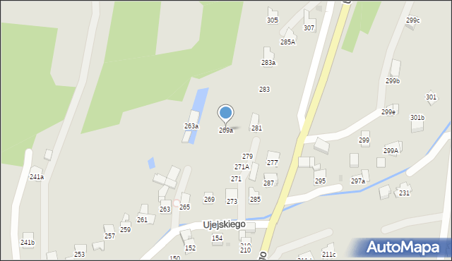 Myślenice, Ujejskiego Kornela, 269a, mapa Myślenice