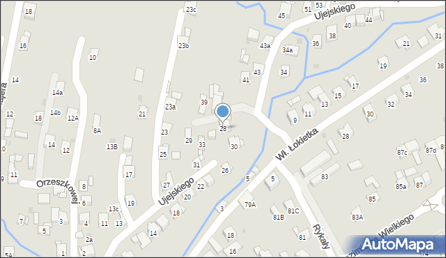 Myślenice, Ujejskiego Kornela, 28, mapa Myślenice