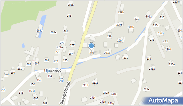 Myślenice, Ujejskiego Kornela, 295, mapa Myślenice