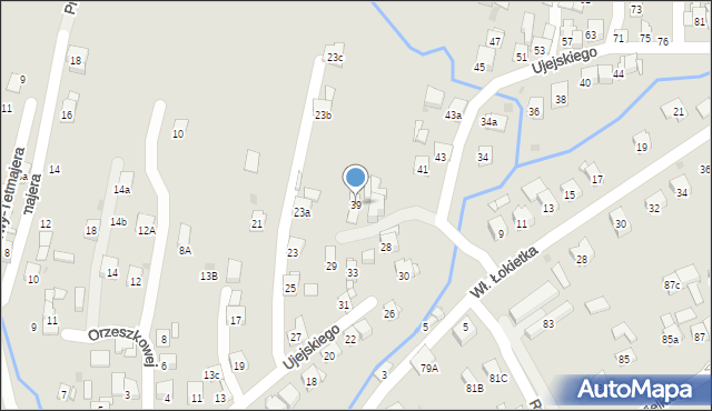 Myślenice, Ujejskiego Kornela, 39, mapa Myślenice