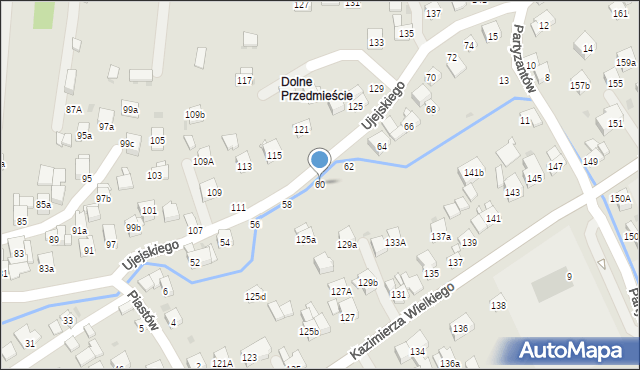 Myślenice, Ujejskiego Kornela, 60, mapa Myślenice