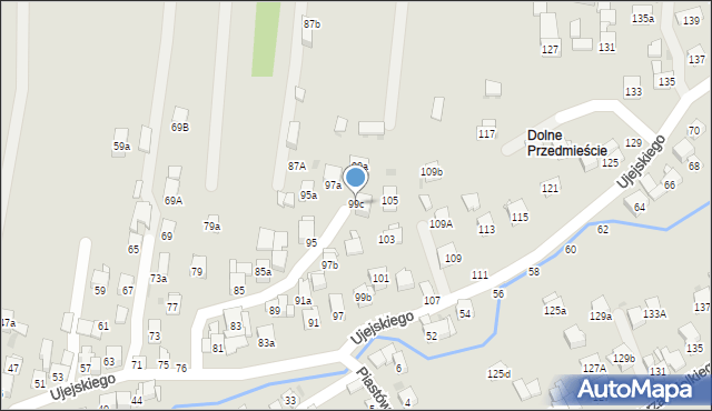 Myślenice, Ujejskiego Kornela, 99c, mapa Myślenice