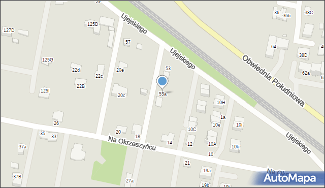 Rybnik, Ujejskiego, 53a, mapa Rybnika