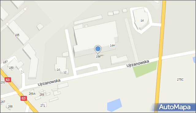 Siedlce, Ujrzanowska, 14a, mapa Siedlce