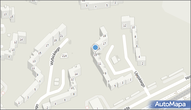 Sosnowiec, Ujejskiego Kornela, 13, mapa Sosnowca