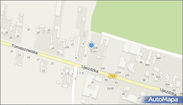 Tomaszów Mazowiecki, Ujezdzka, 106A, mapa Tomaszów Mazowiecki