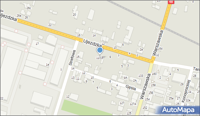 Tomaszów Mazowiecki, Ujezdzka, 11/13, mapa Tomaszów Mazowiecki