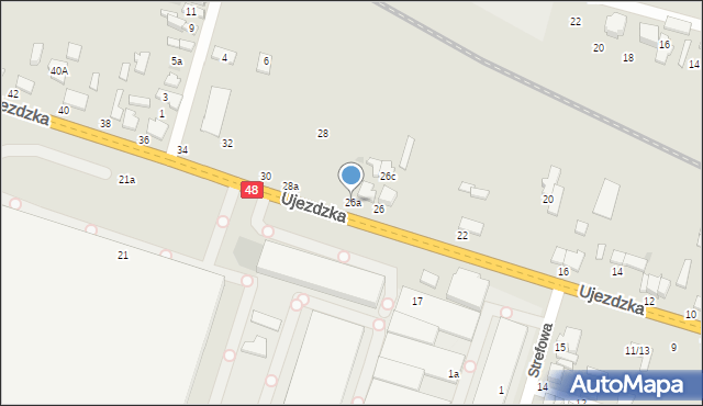 Tomaszów Mazowiecki, Ujezdzka, 26a, mapa Tomaszów Mazowiecki
