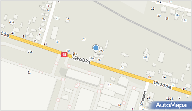 Tomaszów Mazowiecki, Ujezdzka, 26B, mapa Tomaszów Mazowiecki