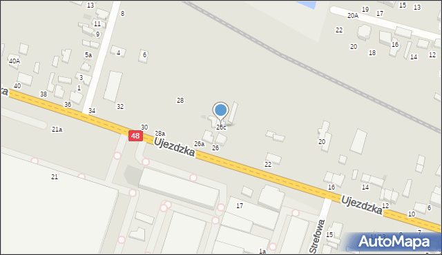 Tomaszów Mazowiecki, Ujezdzka, 26c, mapa Tomaszów Mazowiecki